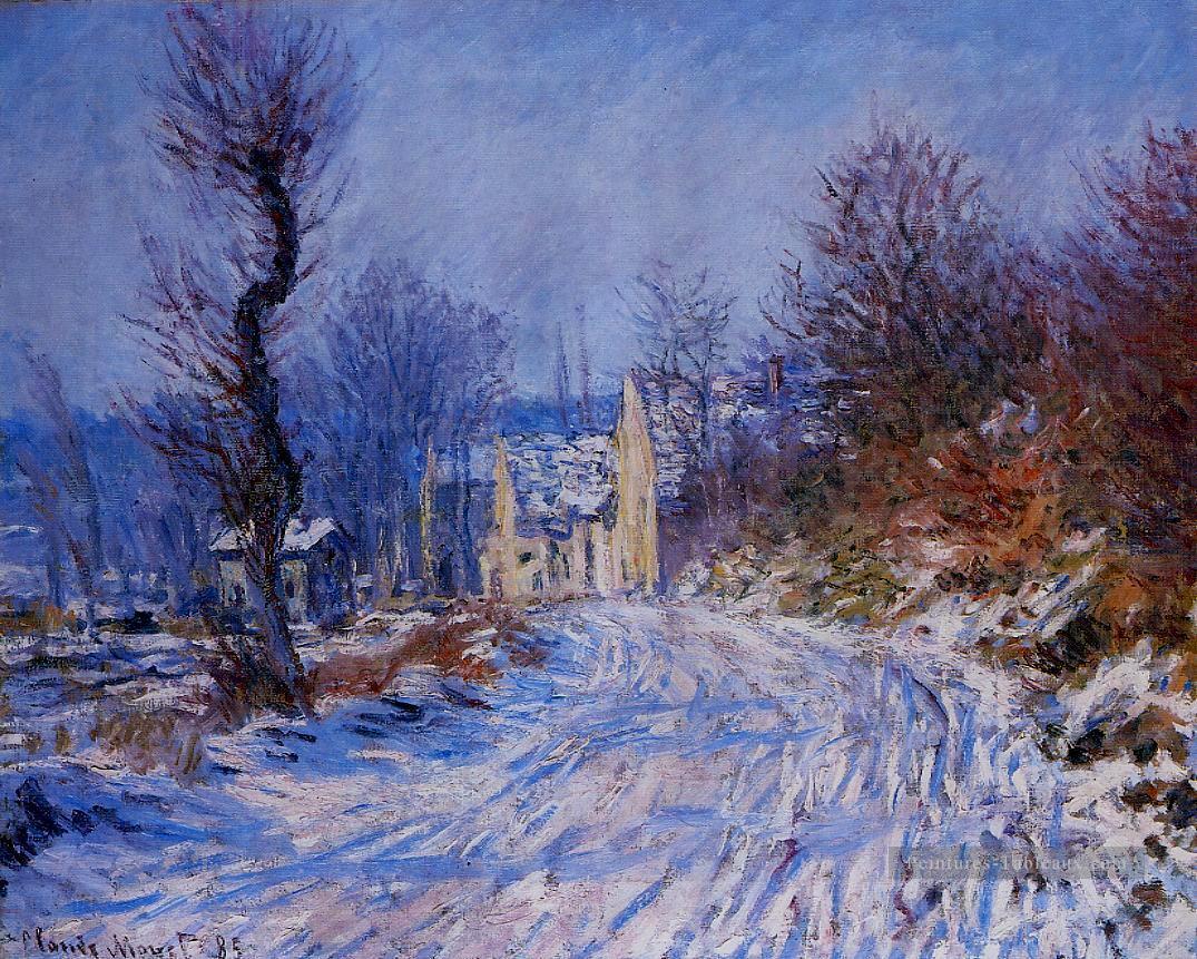 Route vers Giverny en hiver Claude Monet Peintures à l'huile